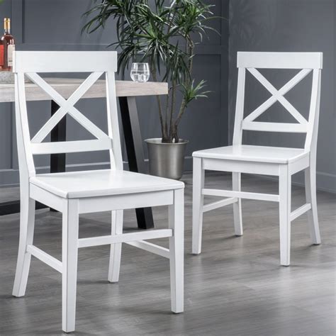 Noble House Roseann Farmhouse Finish Acacia Wood Dining Chairs,White - Walmart.com - Walmart.com