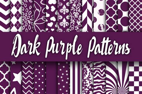 Dark Purple Patterns Digital Paper Graphic by oldmarketdesigns · Creative Fabrica