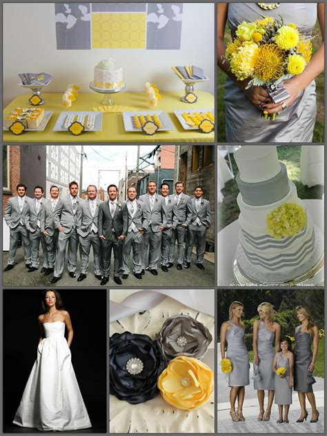 Modern Yellow & Gray Wedding #attire #decor #bouquet | Wedding motif color, Slate blue wedding ...