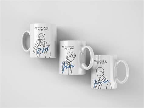 BTS illustration line drawing member cup design on Behance