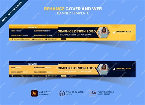 Premium Vector | A behance cover banner design template for a web company