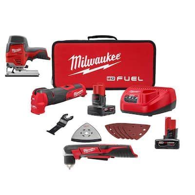 Milwaukee m12 fuel 12v lithium ion cordless oscillating multi tool kit ...