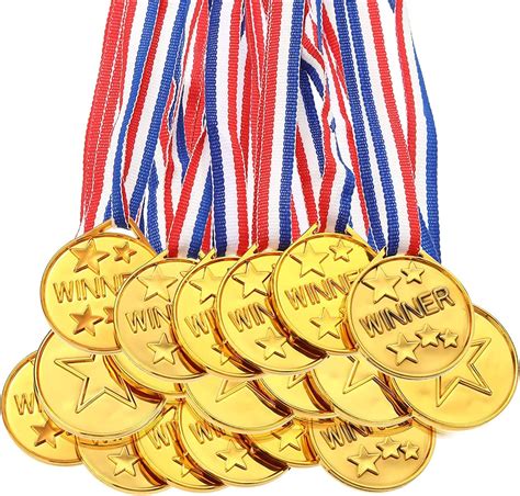 Buy 100 Pieces Gold Plastic Winner Award Medals for Kids, Children's Gold Plastic Winner Medals ...