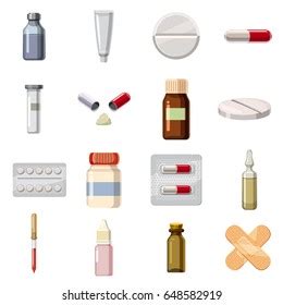 Medicine Drugs Types Icons Set Cartoon Stock Vector (Royalty Free ...