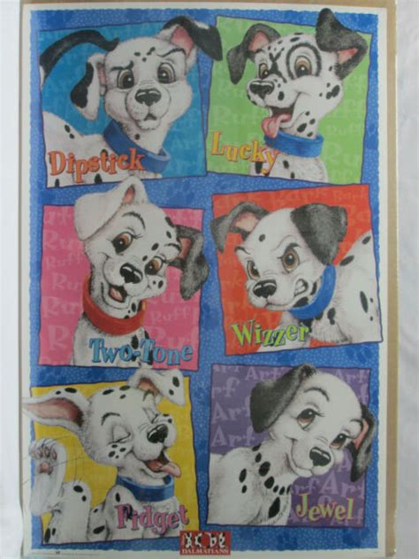 Vintage 101 Dalmatians Dog Names Walt Disney original poster 13095 | eBay