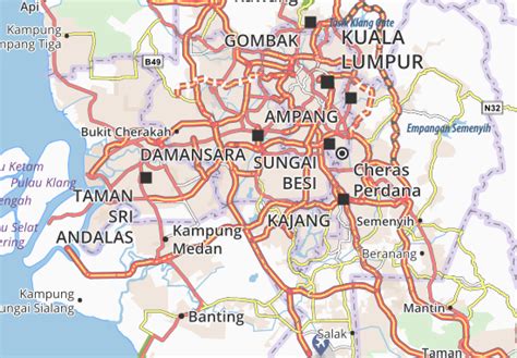 Mapa MICHELIN Puchong - plano Puchong - ViaMichelin