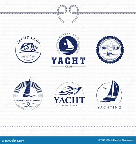 Vector Flat Yacht Club, Regatta Logo Design Set. Stock Photo ...