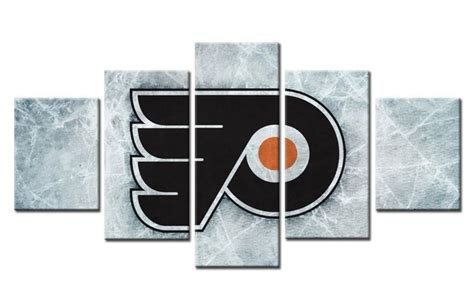 Philadelphia Flyers Logo 3 Ice Hockey – 5 Panel Canvas Art Wall Decor ...