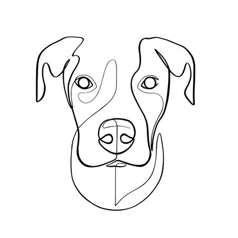 Dog Portrait Custom Pet Portrait Memorial Gift Dog Lover Mom | Etsy | Dog line drawing, Custom ...