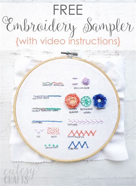 Embroidery Stitches Guide - Cutesy Crafts