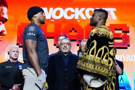 Watch Anthony Joshua and Francis Ngannou face off for first time - MMA ...