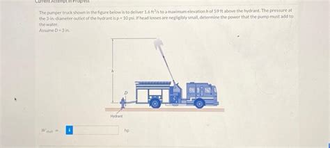 Solved The pumper truck shown in the figure below is to | Chegg.com