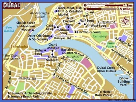 Dubai Map Tourist Attractions - ToursMaps.com