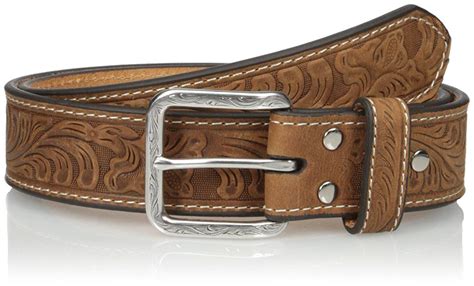 Nocona Mens Floral Embossed Western Leather Belt | eBay