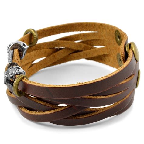 Designer Leather Wide Bracelets For Mens