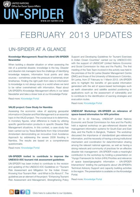 UN-SPIDER Updates January 2013 by UNOOSA / UN-SPIDER - Issuu