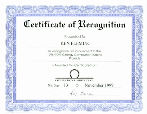 Template For Recognition Certificate - Great Template Inspiration