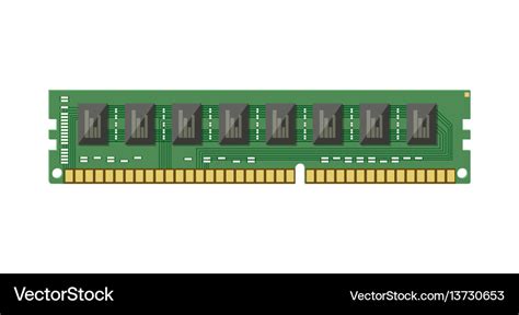 Ram flash memory chip isolated on white Royalty Free Vector