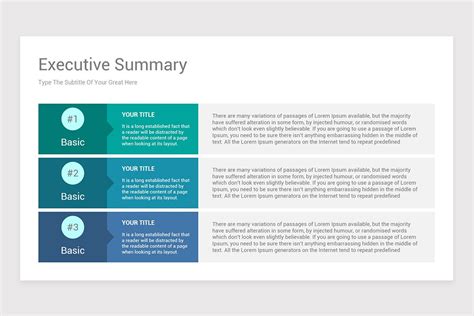 Executive Summary PowerPoint PPT Template | Nulivo Market