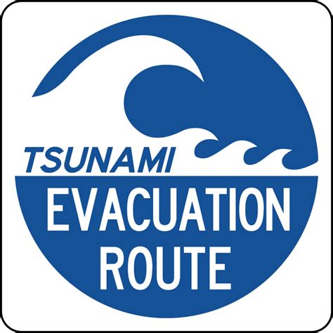 Tsunami Evacuation Route - Openclipart