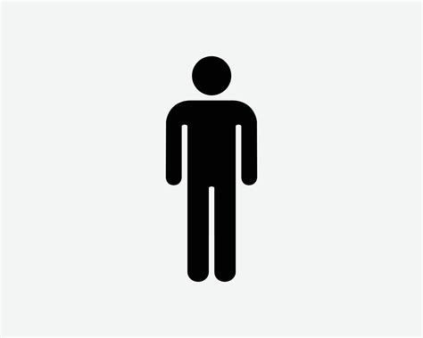 Stick Figure Man Person Stand Standing Single Pedestrian Black White ...