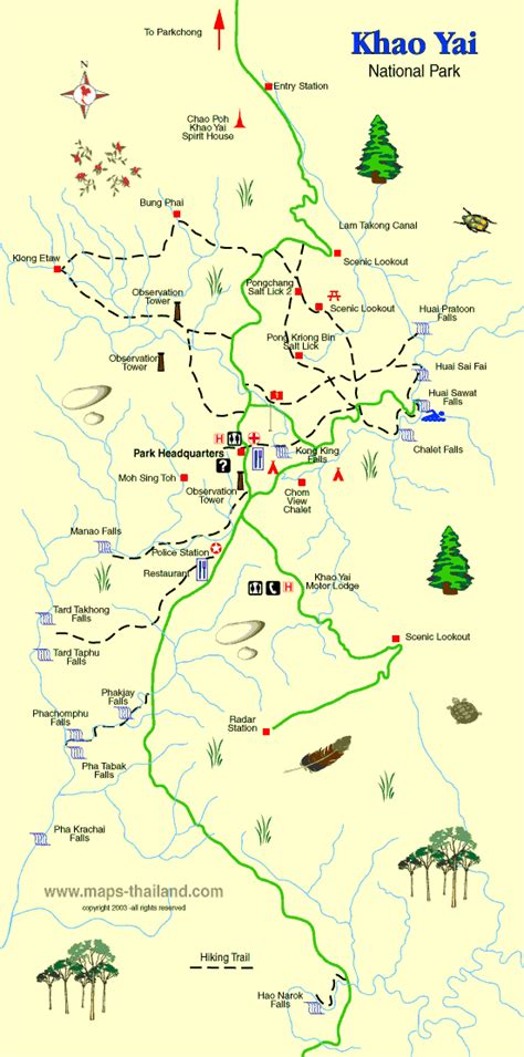 Map of Khao Yai National Park, Thailand | Khao yai national park, Khao ...