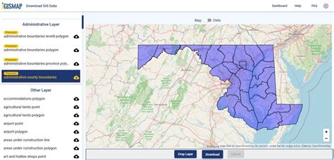 Download Maryland Counties GIS Data - State Boundary, Rail, Highways Line