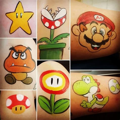 Mario bros plante piranha yoshi maquillage face painting les petits ...