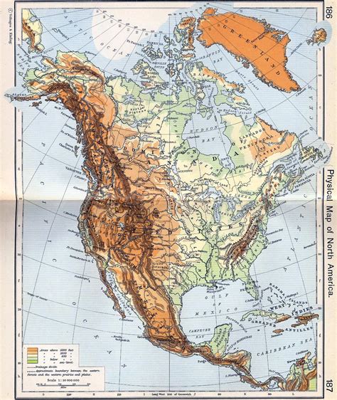 North America detailed old physical map. Detailed old physical map of North America | Vidiani ...