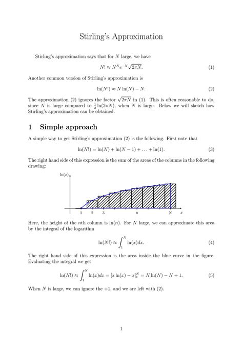 Stirling - Stirling’s Approximation Stirling’s approximation says that ...