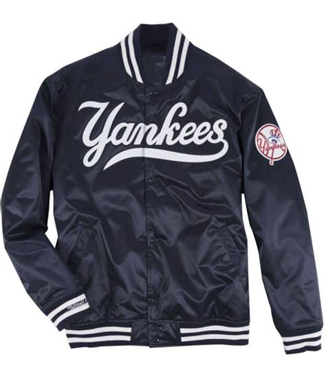 Blue Satin Yankees Bomber Jacket - Jackets Creator