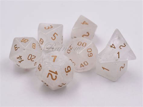 Engraved Dnd Dice Set-clear Quartz Gemstone D&D Dice-crystal - Etsy