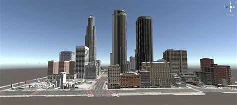 Downtown City High Detailed 3D model OBJ FBX