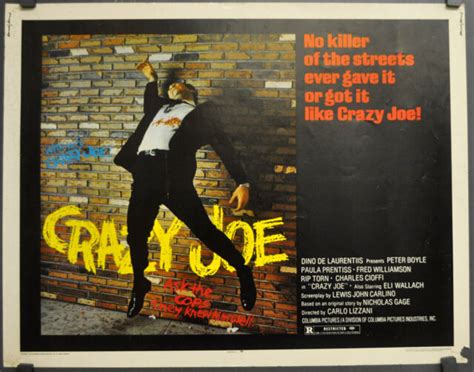 CRAZY JOE 1974 ORIGINAL 22X28 MOVIE POSTER PETER BOYLE PAULA PRENTISS | eBay