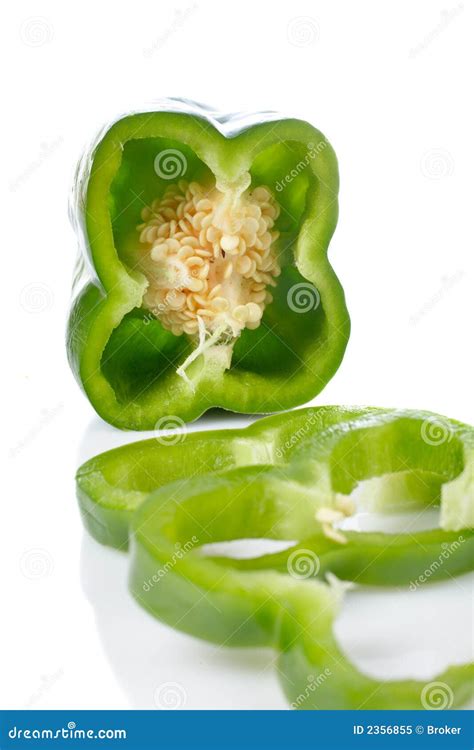 Green pepper slices stock image. Image of closeup, nutrition - 2356855