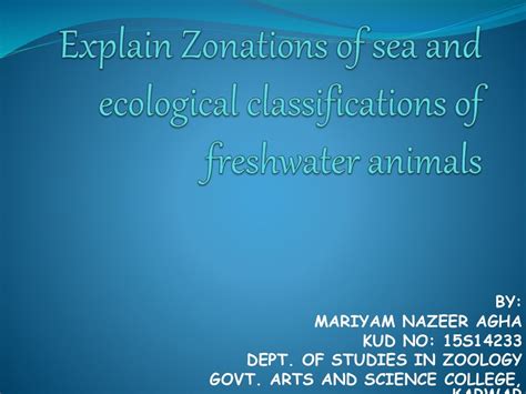 zonations of sea and ecological classification of marine biota