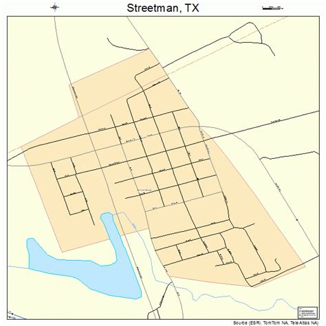 Streetman Texas Street Map 4870604