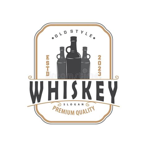 Whiskey Logo, Drink Label Design with Old Retro Vintage Ornament ...