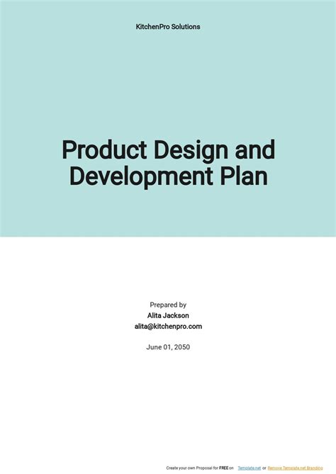 Free Product Design and Development Plan Template - Google Docs, Word ...