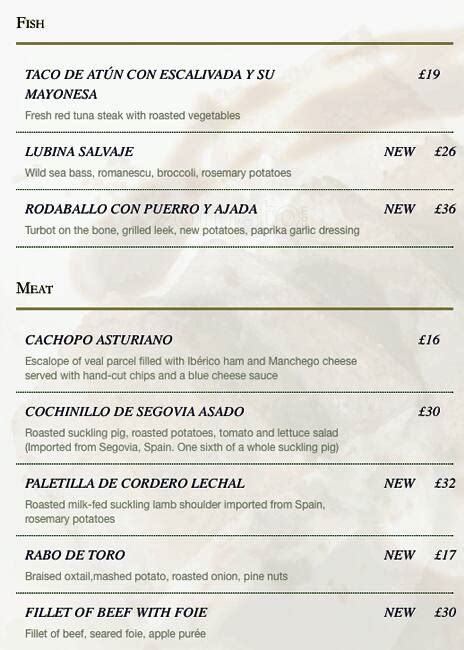 Hispania Menu, Menu for Hispania, City of London, London - Zomato UK