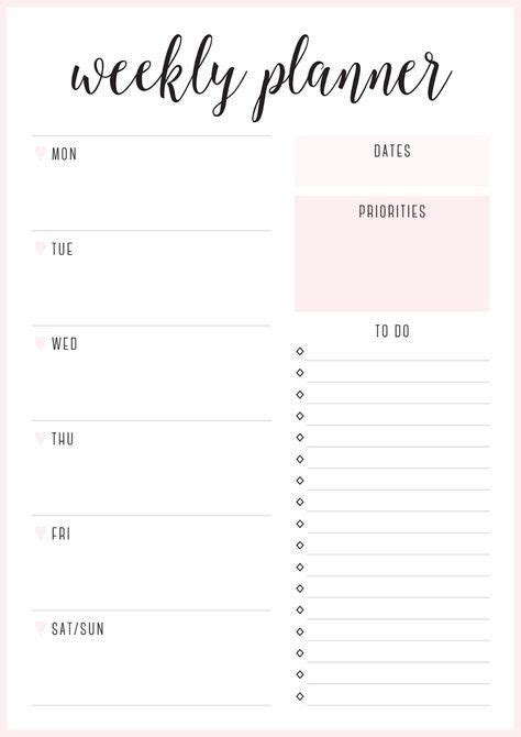 Aesthetic Planner Printables | Daily planner template, Weekly planner template, Study planner ...