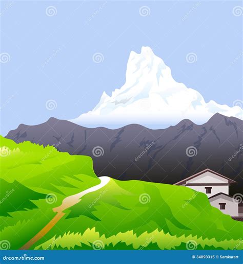 Himalayas & Snow Peaks Vector Stock Vector - Illustration of nature, himalayas: 34893315