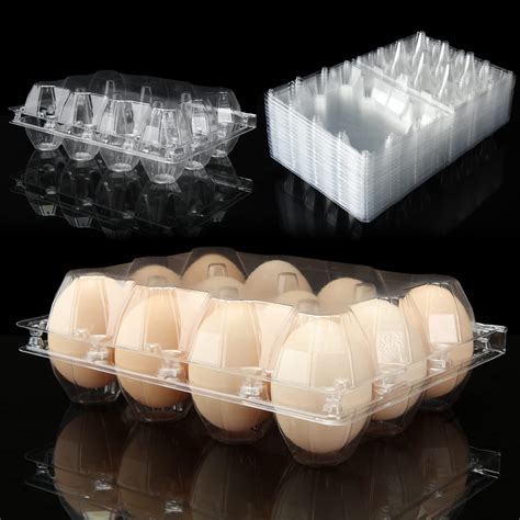 Buy 48PCS Egg Cartons Cheap Bulk, Empty Plastic Chicken Egg Carton, Each Holds 1 Dozen Eggs (12 ...