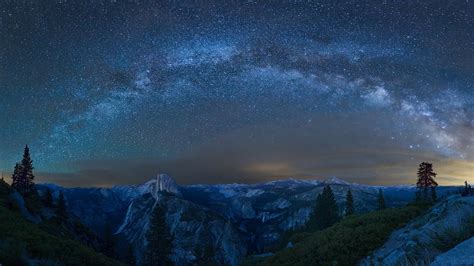 2037x919 Yosemite National Park Milky Way 2037x919 Resolution Wallpaper ...