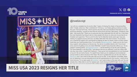 Miss USA Noelia Voigt, a Sarasota native, steps down | wtsp.com