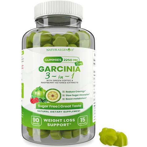 Natural Genius Garcinia Cambogia Gummies, Appetite Suppressant with ...