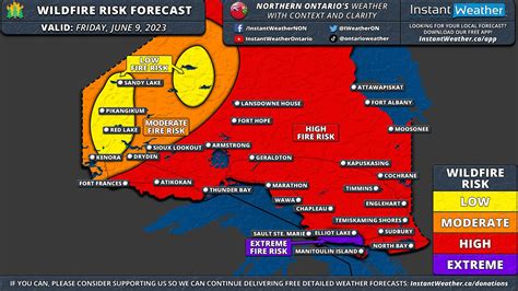 NORTHERN ONTARIO: Wildfire Risk Forecast for Friday, June 9, 2023