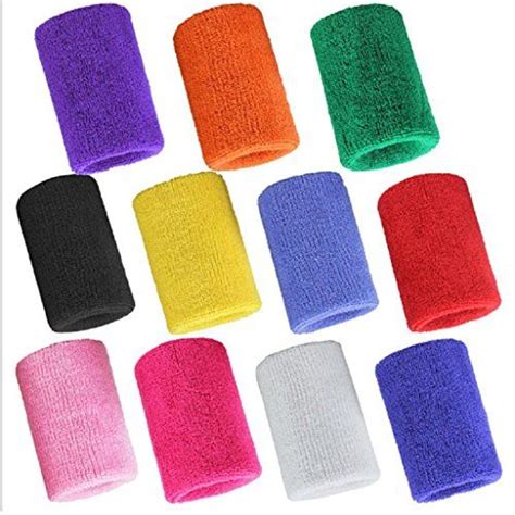 Wonzone 1 Pairs 4 inch Wrist Sweatband Sports Basketball Wristband / Sweatband Wrist Sweat band ...