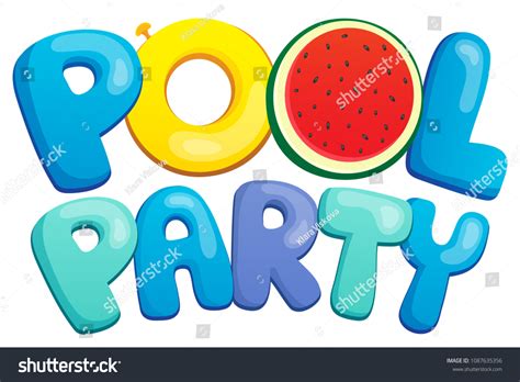 Pool Party Sign Theme 1 Eps10 Stock Vector (Royalty Free) 1087635356 ...