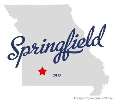 Map of Springfield, Greene County, MO, Missouri